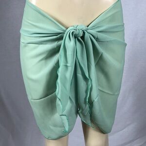 Zuliana Mint Green Sarong Tie Skirt. Made In USA. New With Tags.